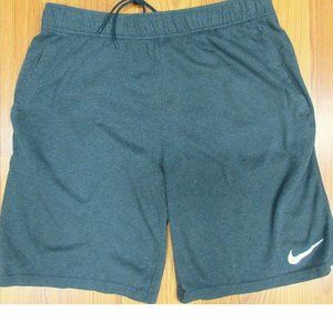NIKE STANDARD FIT Mens COTTON/POLY ATHLETIC SHORTS GRAY & WHITE Sz LARGE, L